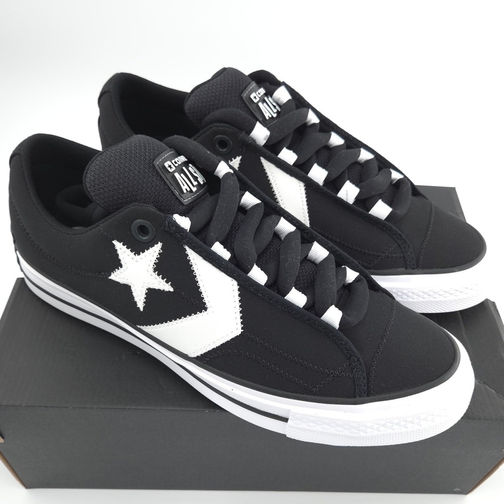 Converse Star Player 76 Puff OX Sneaker Men 9.5 Women 11 Black White Low Top NEW
